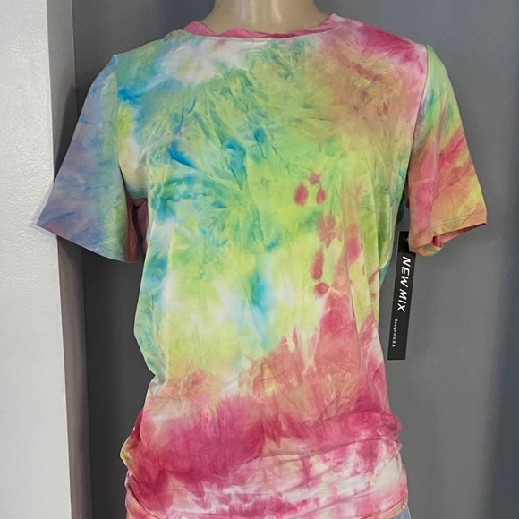 Women Rainbow TieDyed Shirt & Biker Short Set 2-pc - Picture 5 of 5